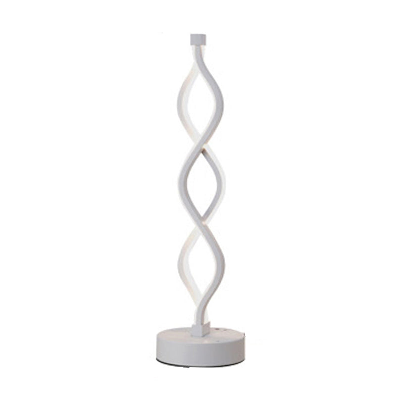 Modern Style Desk Lighting Fixture Linear Twisted LED Desk Lamp for Bedroom