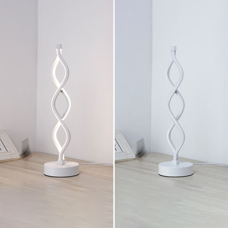 Modern Style Desk Lighting Fixture Linear Twisted LED Desk Lamp for Bedroom