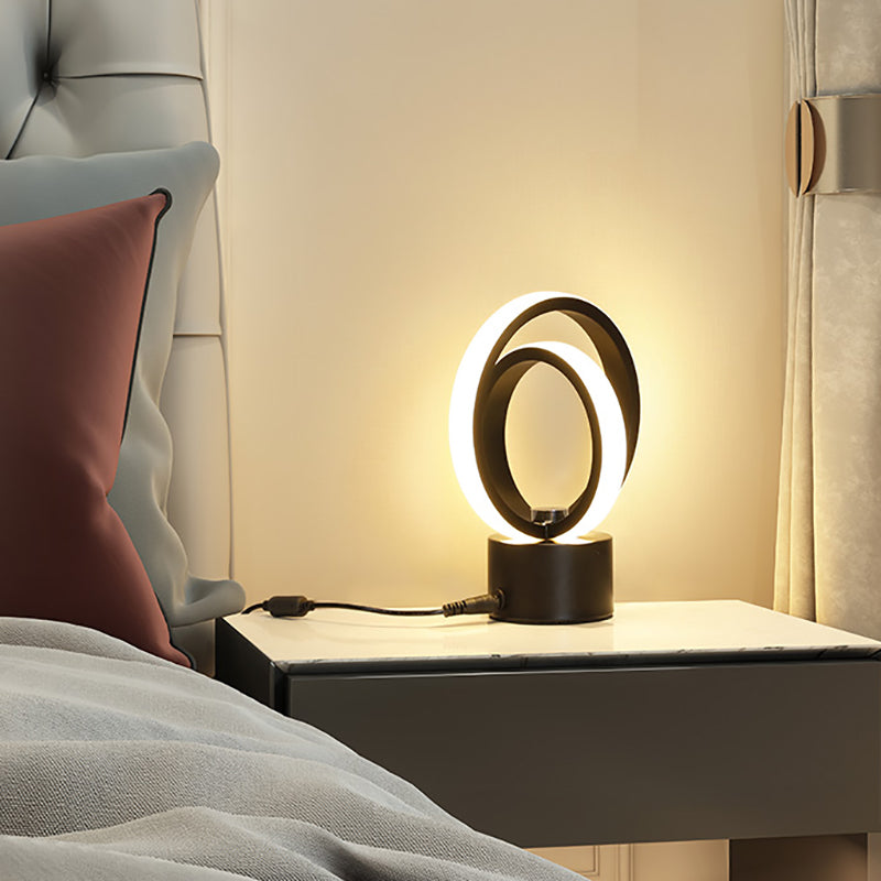 Moderner Stil Linearer Form Tabelle Beleuchtung Metalltischlampe für Schlafzimmer