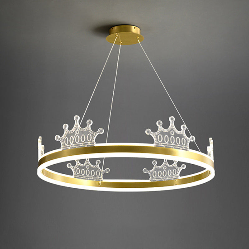 Postmoderner Kreis Kronleuchter Messing Kronleuchter Anhänger in Gold für Esszimmer