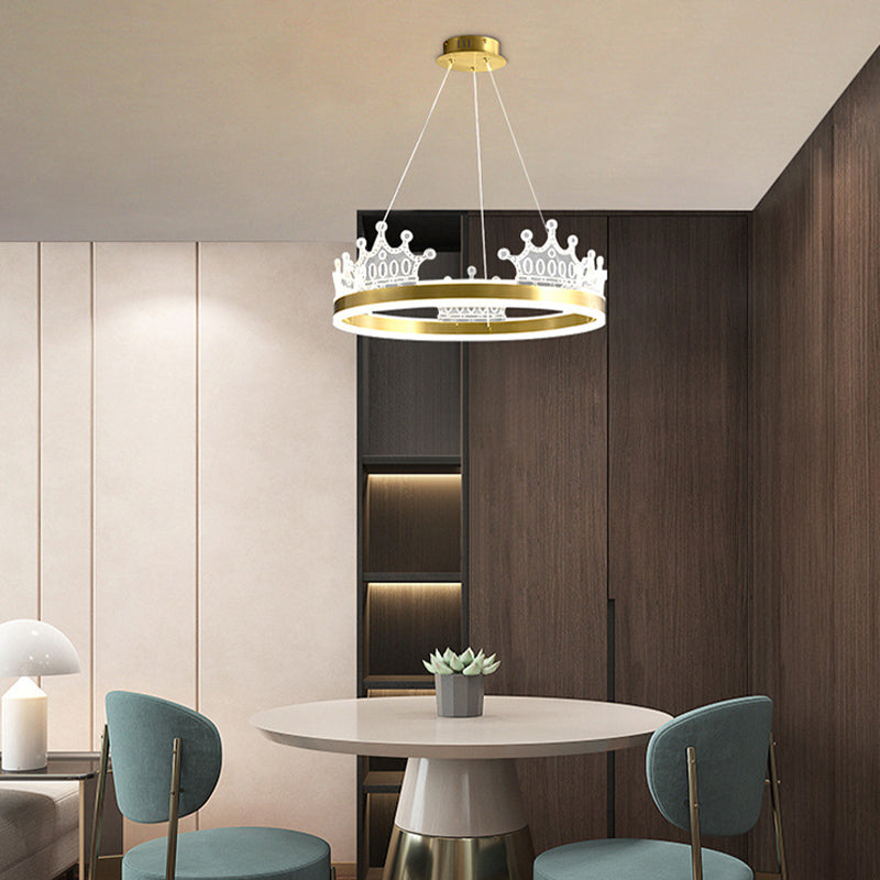 Postmoderner Kreis Kronleuchter Messing Kronleuchter Anhänger in Gold für Esszimmer