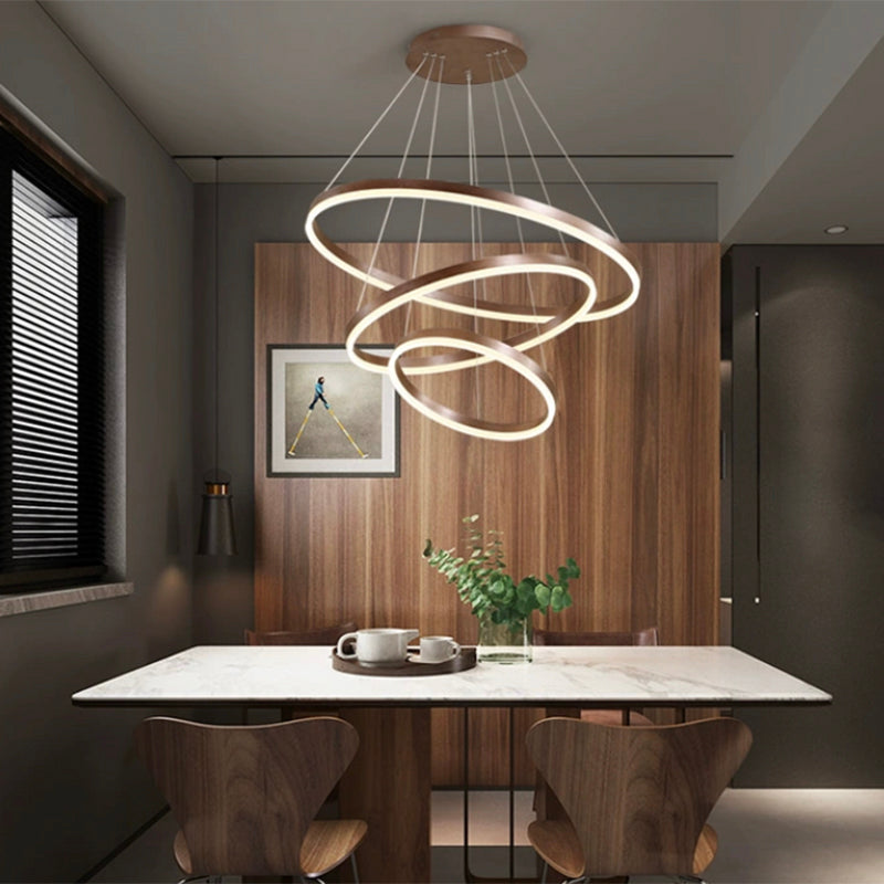 Metallring Kronleuchter Anhänger Licht moderner LED Hanging Anhänger Licht