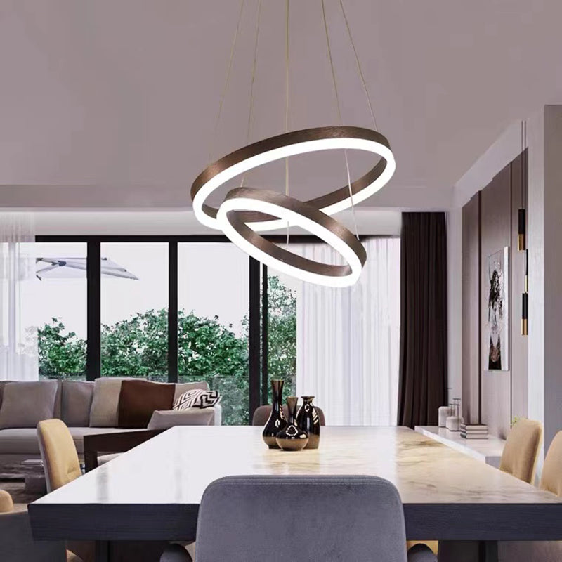 Metallring Kronleuchter Anhänger Licht moderner LED Hanging Anhänger Licht