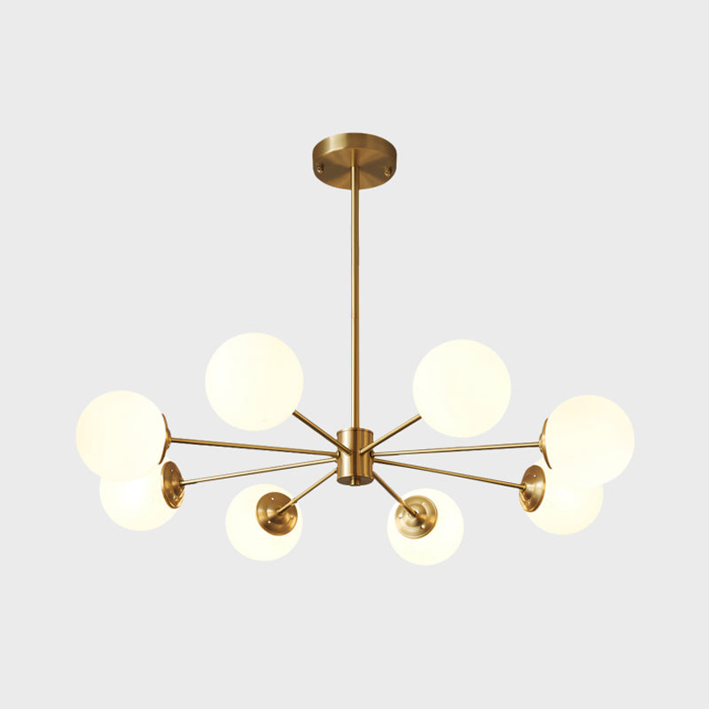 Nordic Messing Kronleuchter Globe Multi -Light Kronleuchter Anhänger mit Glas für Wohnzimmer