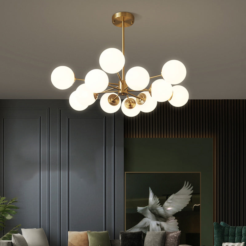 Nordic Messing Kronleuchter Globe Multi -Light Kronleuchter Anhänger mit Glas für Wohnzimmer