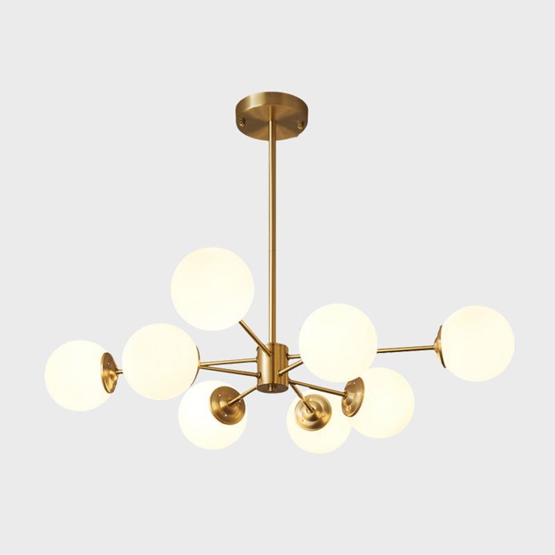 Nordic Messing Kronleuchter Globe Multi -Light Kronleuchter Anhänger mit Glas für Wohnzimmer