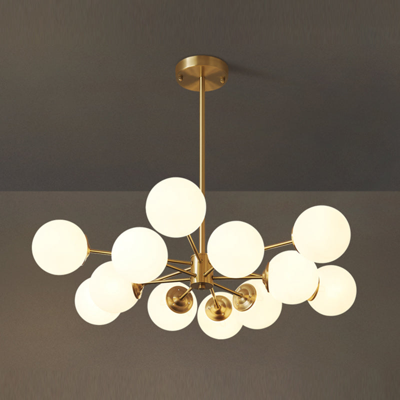 Nordic Messing Kronleuchter Globe Multi -Light Kronleuchter Anhänger mit Glas für Wohnzimmer