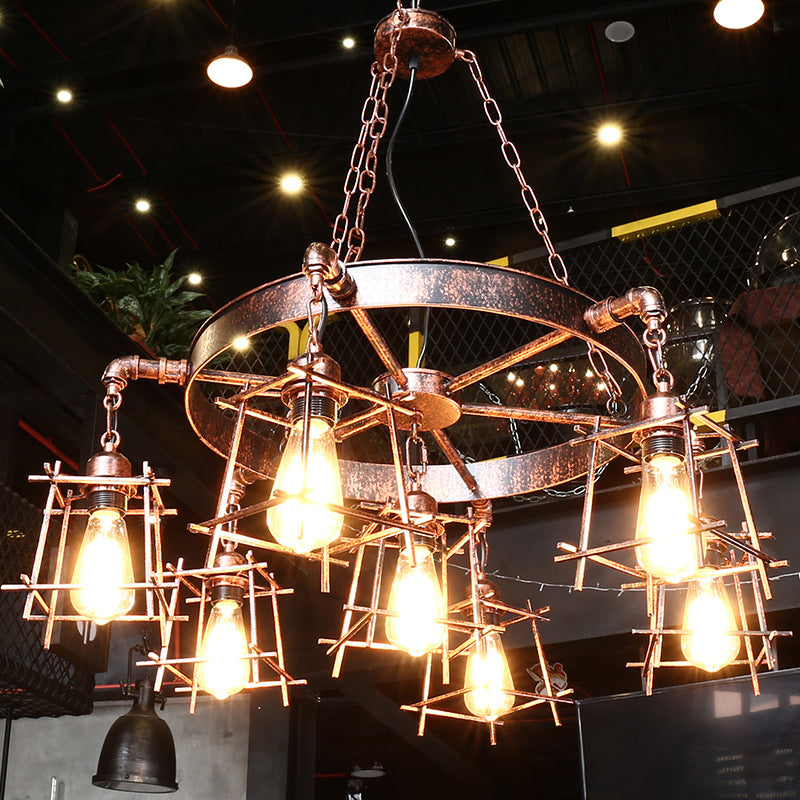 Industrial Style Multi Light Chandelier American Water Pipe Pendant Light Fixture