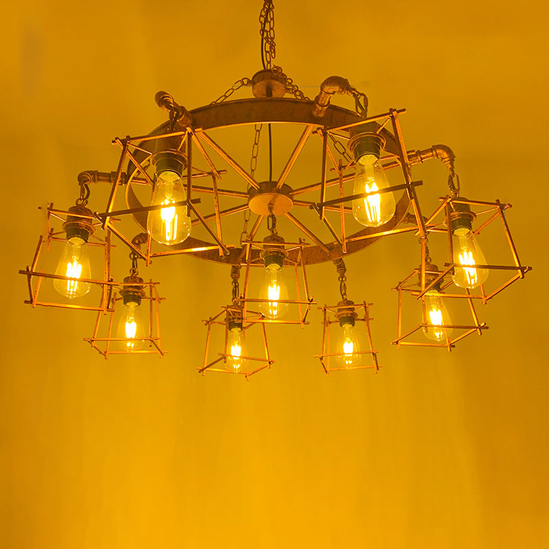 Industrial Style Multi Light Chandelier American Water Pipe Pendant Light Fixture