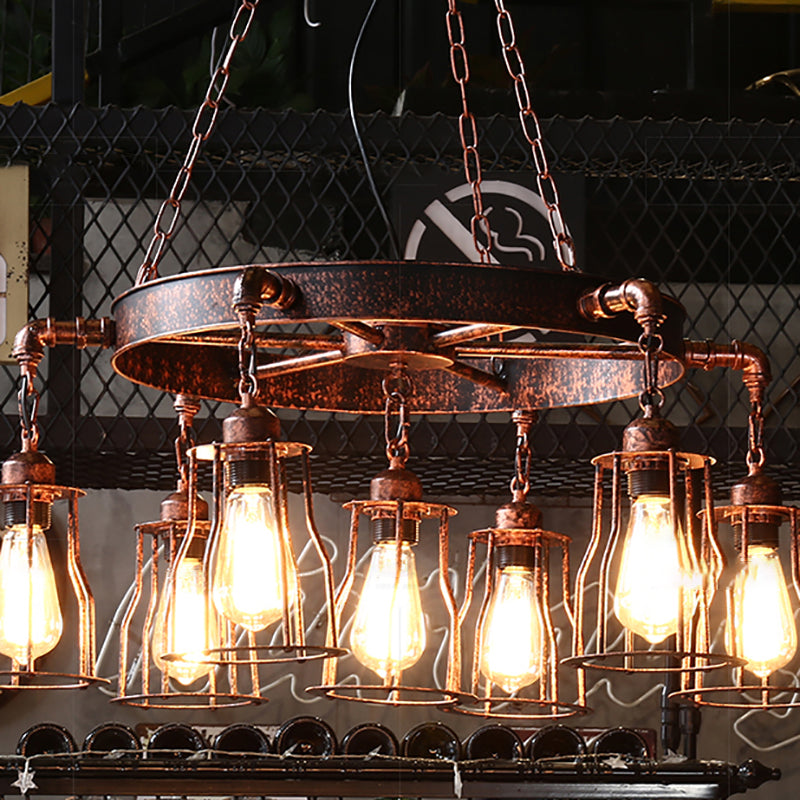 Industrial Style Multi Light Chandelier American Water Pipe Pendant Light Fixture