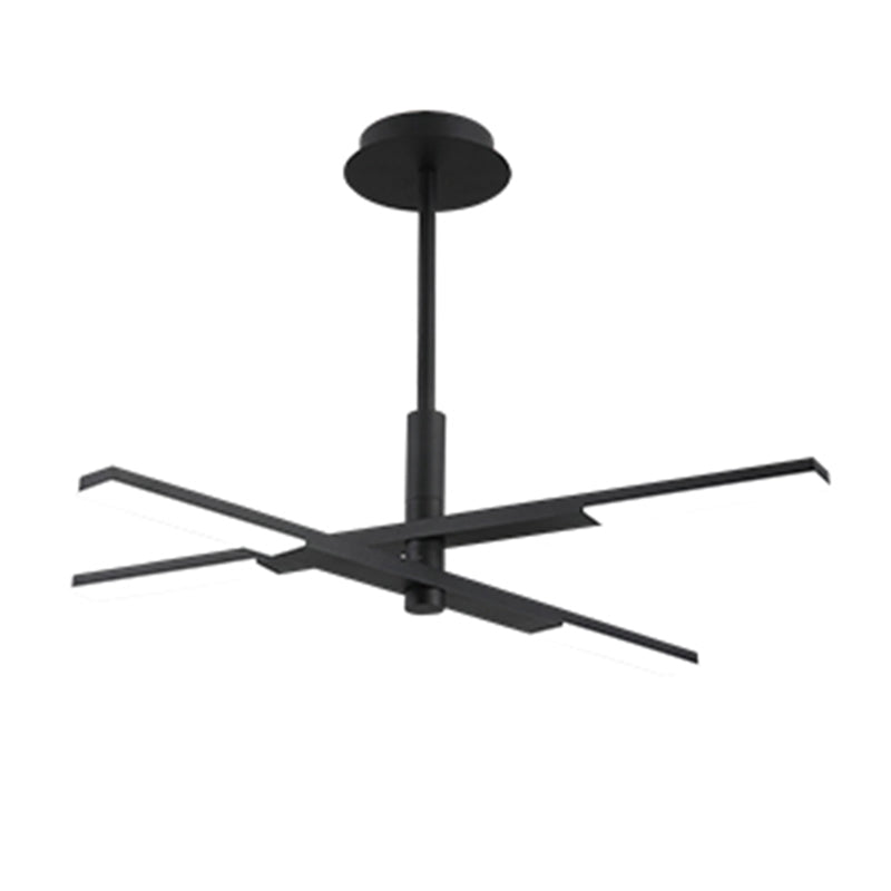 Linearer Schatten Metall Kronleuchter Lichter moderne Kronleuchterbeleuchtung in Schwarz