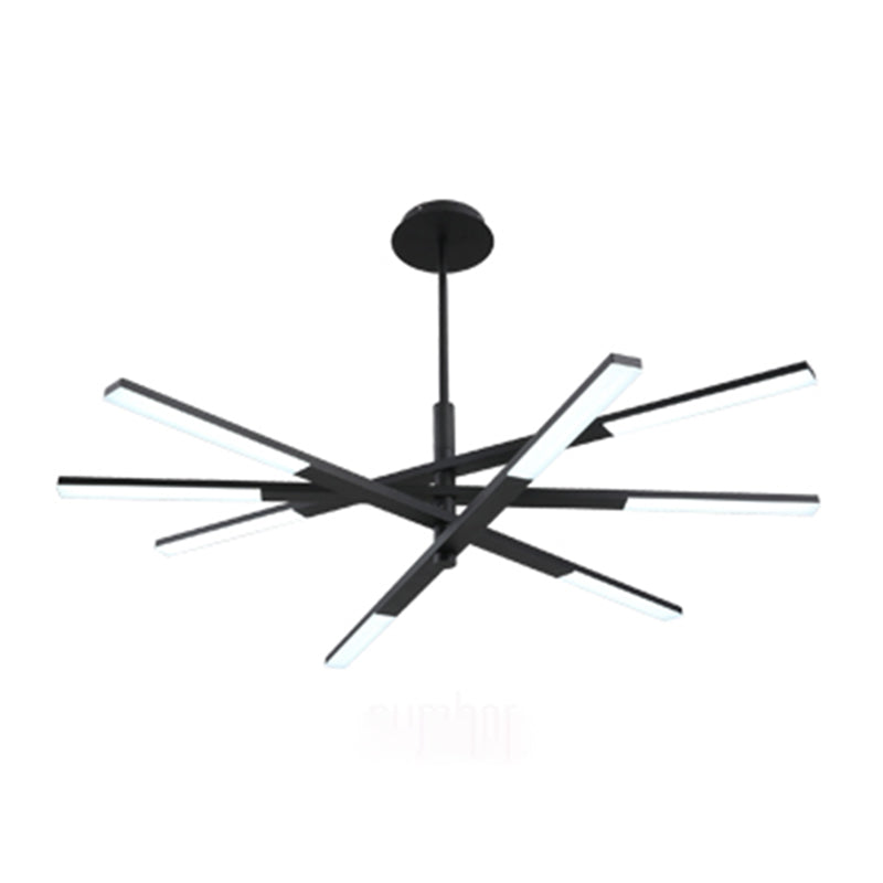 Linearer Schatten Metall Kronleuchter Lichter moderne Kronleuchterbeleuchtung in Schwarz