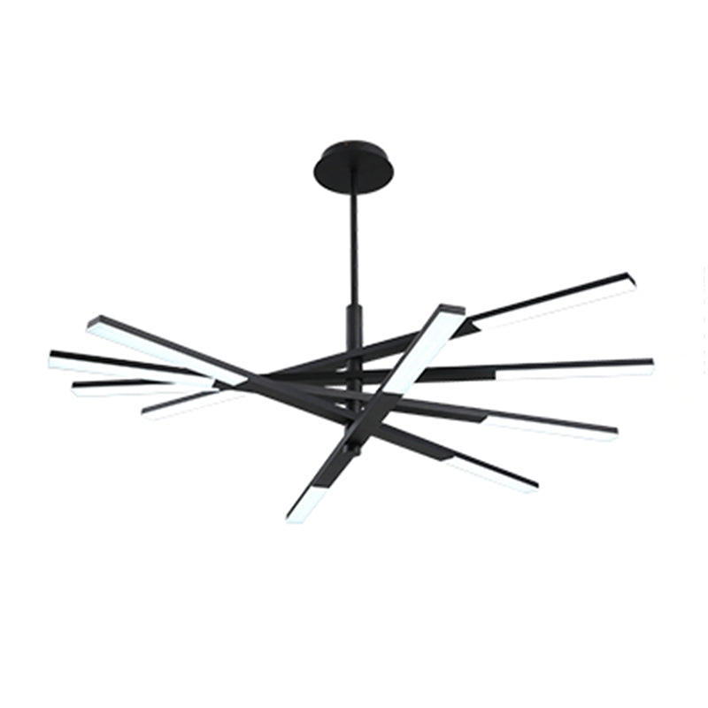 Linearer Schatten Metall Kronleuchter Lichter moderne Kronleuchterbeleuchtung in Schwarz