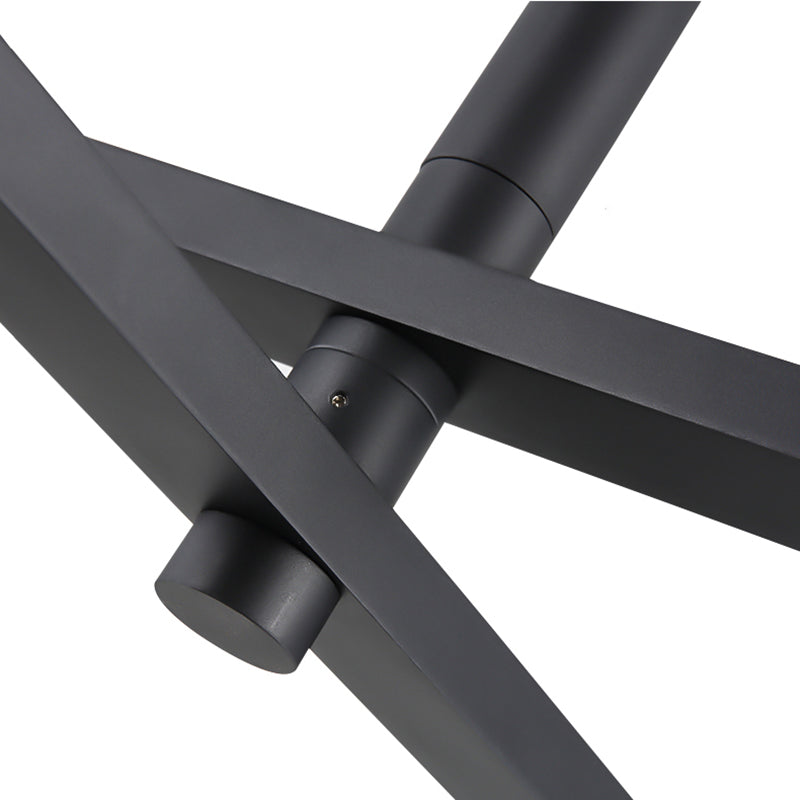 Linearer Schatten Metall Kronleuchter Lichter moderne Kronleuchterbeleuchtung in Schwarz