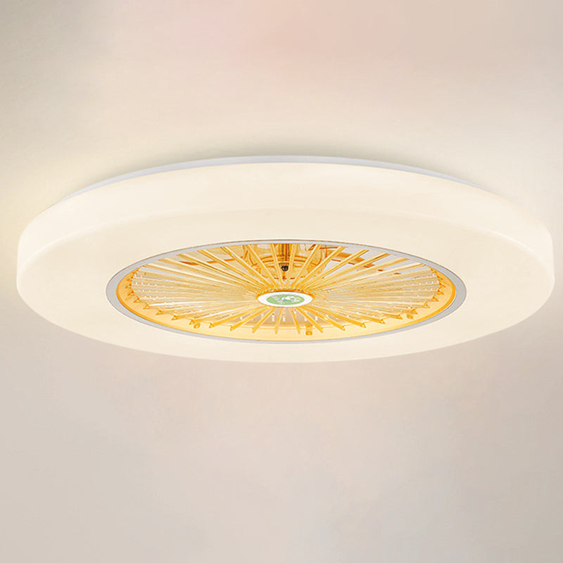 1-Light Ceiling Fan Light Modern LED Ceiling Mount Lamp with Acrylic Shade for Bedroom