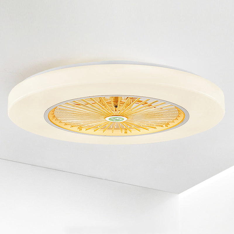 1-Light Ceiling Fan Light Modern LED Ceiling Mount Lamp with Acrylic Shade for Bedroom