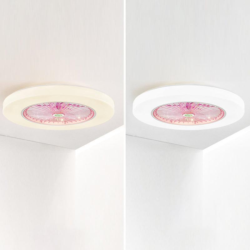 1-Light Ceiling Fan Light Modern LED Ceiling Mount Lamp with Acrylic Shade for Bedroom