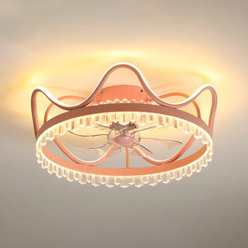 Modern Style Ceiling Fan Lighting Metal 1 Light Ceiling Fan Lighting for Bedroom