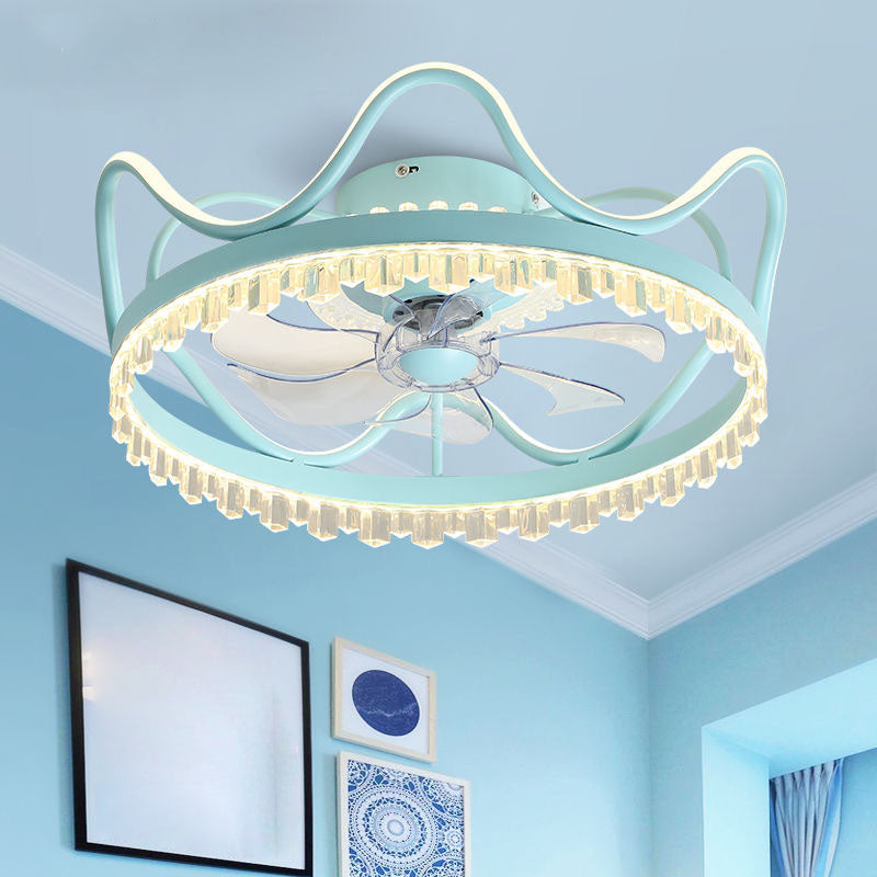 Modern Style Ceiling Fan Lighting Metal 1 Light Ceiling Fan Lighting for Bedroom