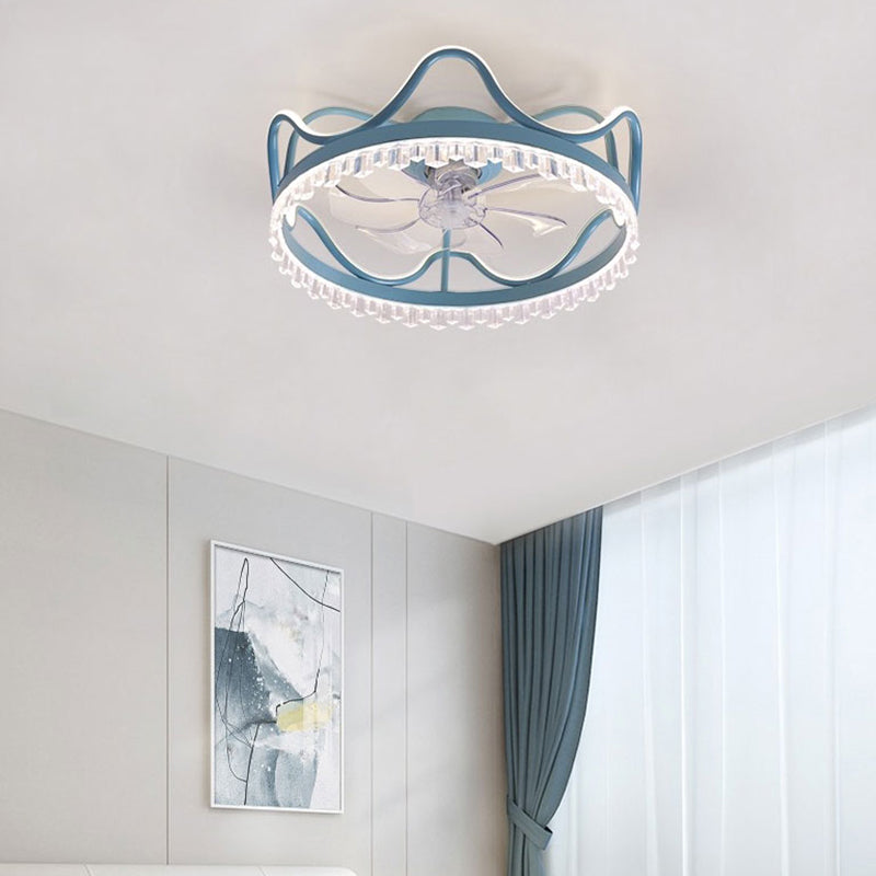 Modern Style Ceiling Fan Lighting Metal 1 Light Ceiling Fan Lighting for Bedroom