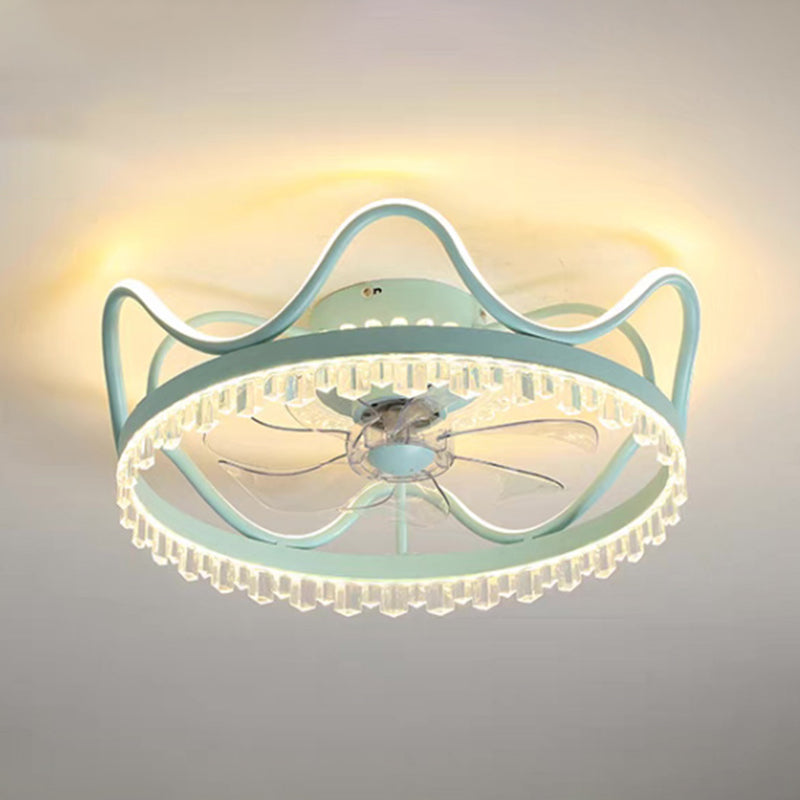 Modern Style Ceiling Fan Lighting Metal 1 Light Ceiling Fan Lighting for Bedroom