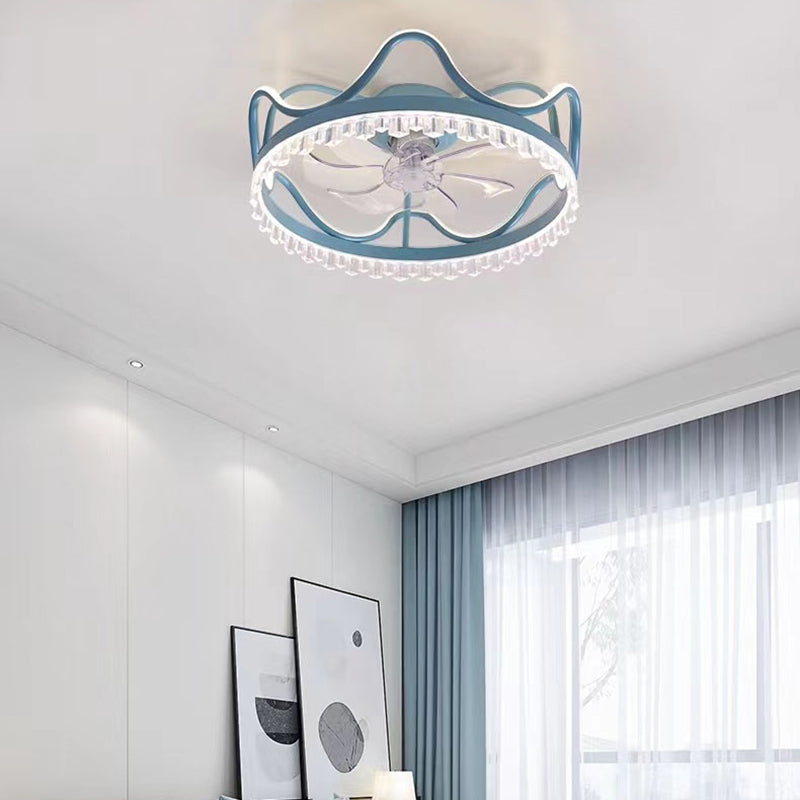Modern Style Ceiling Fan Lighting Metal 1 Light Ceiling Fan Lighting for Bedroom