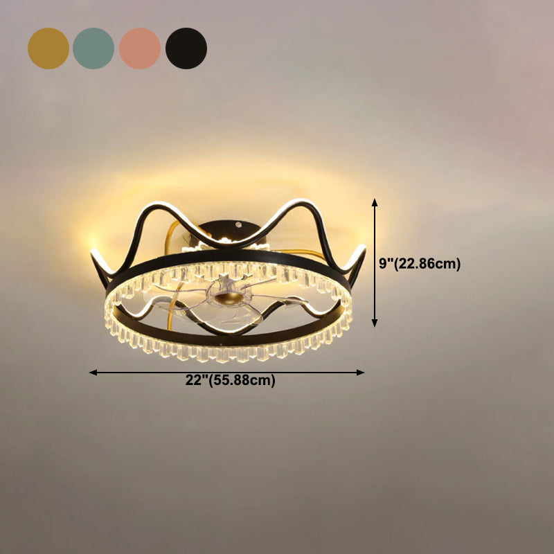 Modern Style Ceiling Fan Lighting Metal 1 Light Ceiling Fan Lighting for Bedroom