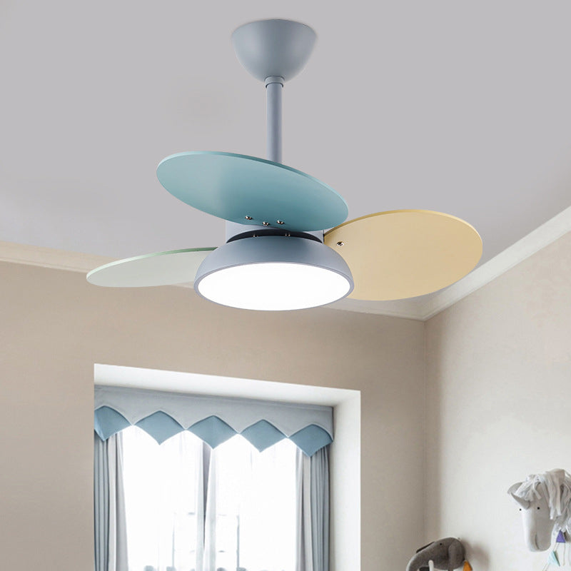 Lámpara de ventilador de techo estilo nórdico led metal techo de techo de montura de montaje para niños dormitorio