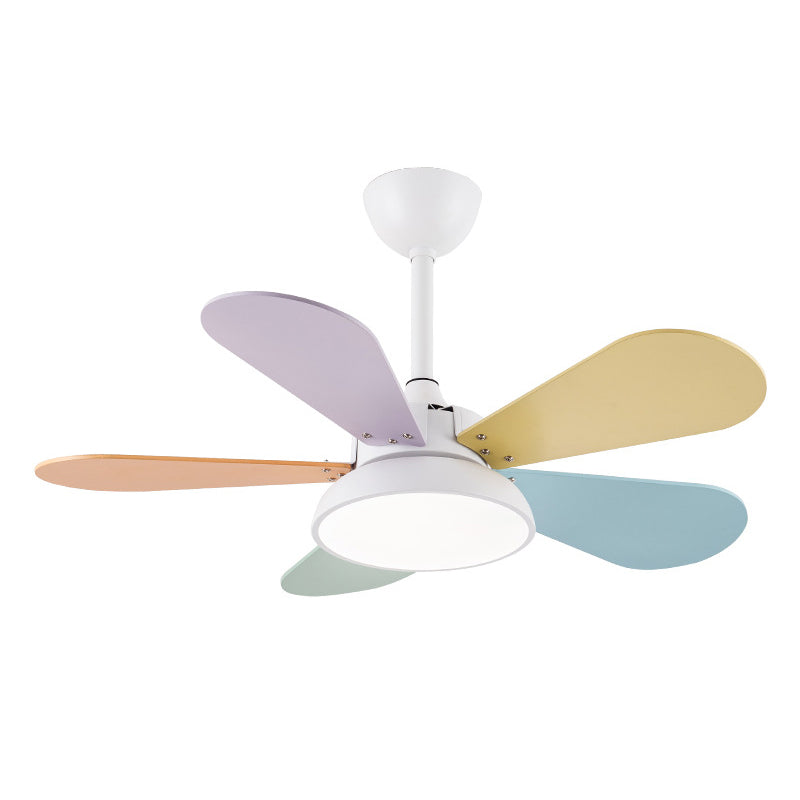 Lámpara de ventilador de techo estilo nórdico led metal techo de techo de montura de montaje para niños dormitorio