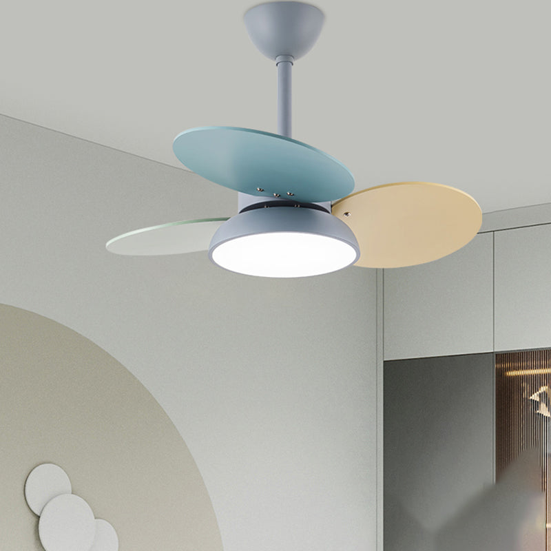 Lámpara de ventilador de techo estilo nórdico led metal techo de techo de montura de montaje para niños dormitorio