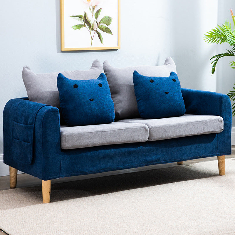 Velvet Quadratarmsofa Slipled Lose Back Loveseat mit Lagerung