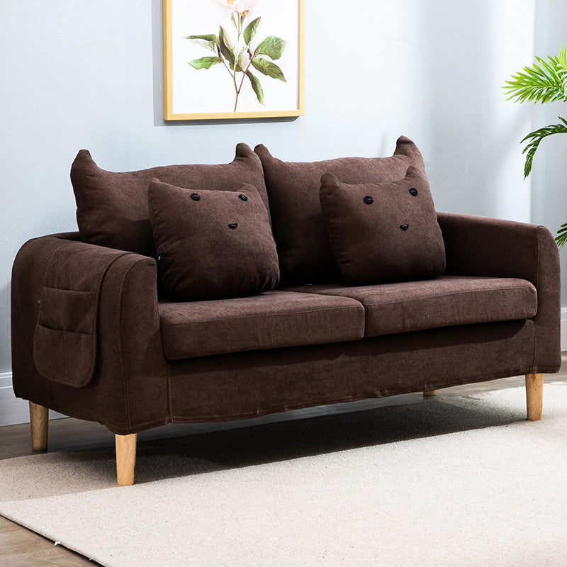 Velvet Quadratarmsofa Slipled Lose Back Loveseat mit Lagerung