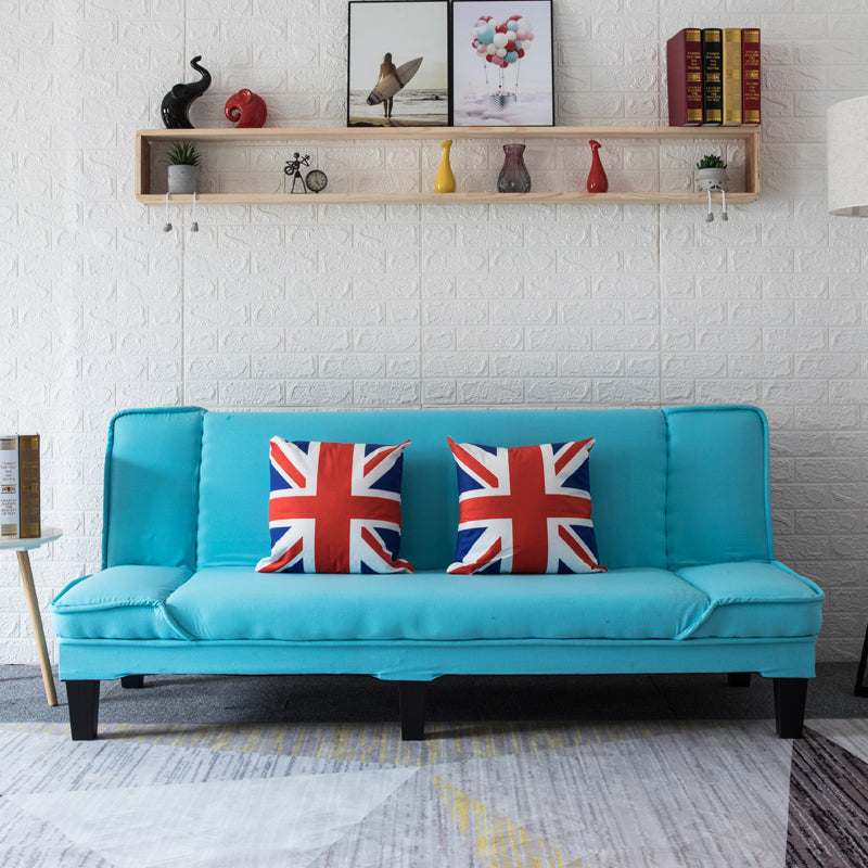 Modern Armless Settee Cotton Blend Convertible Sleeper Sofa for Living Room