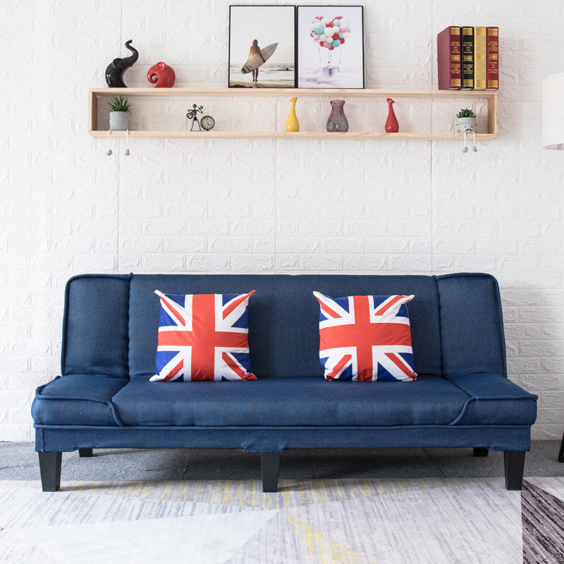 Modern Armless Settee Cotton Blend Convertible Sleeper Sofa for Living Room