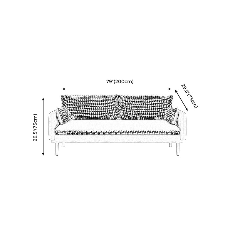 Sofá sofá moderno de cuero moderno de 30 "W de brazo cuadrado para sala de estar