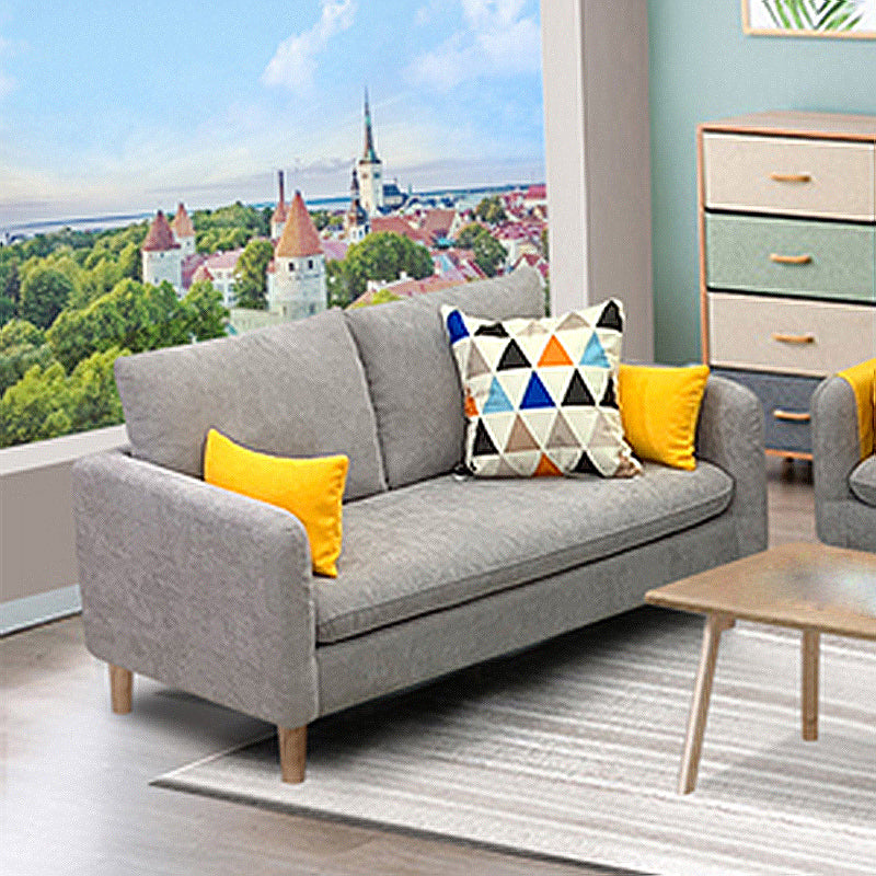 Square Arm Modern  Sofa 30"W Linen Sofa for Living Room with Storage
