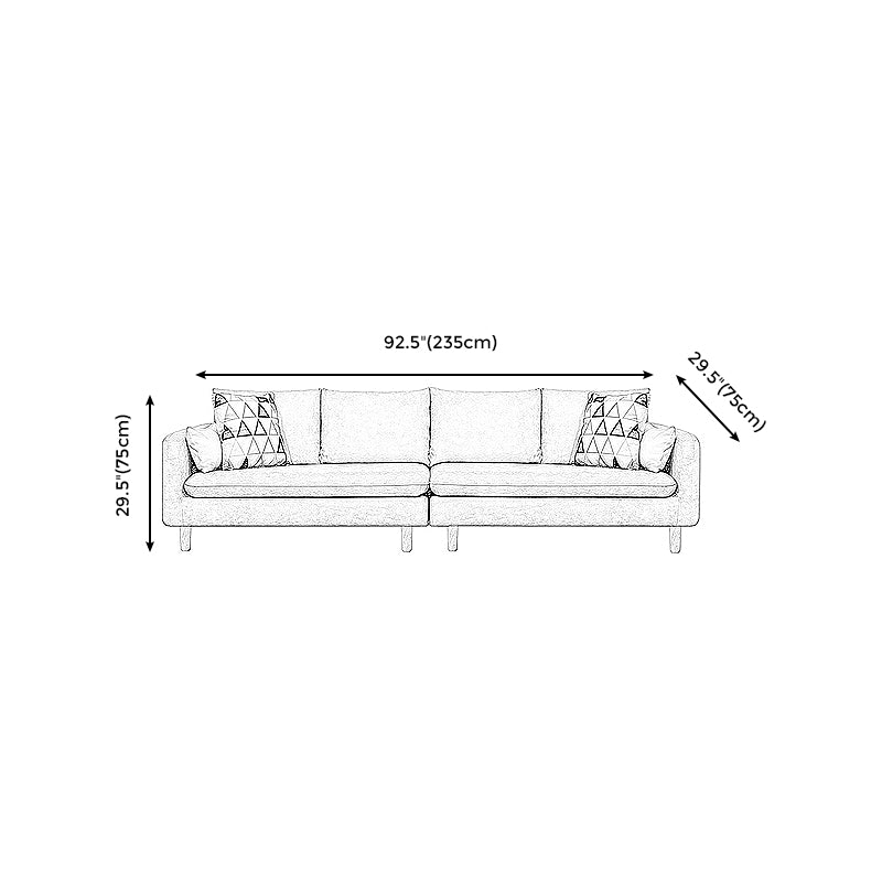 Square Arm Modern  Sofa 30"W Linen Sofa for Living Room with Storage