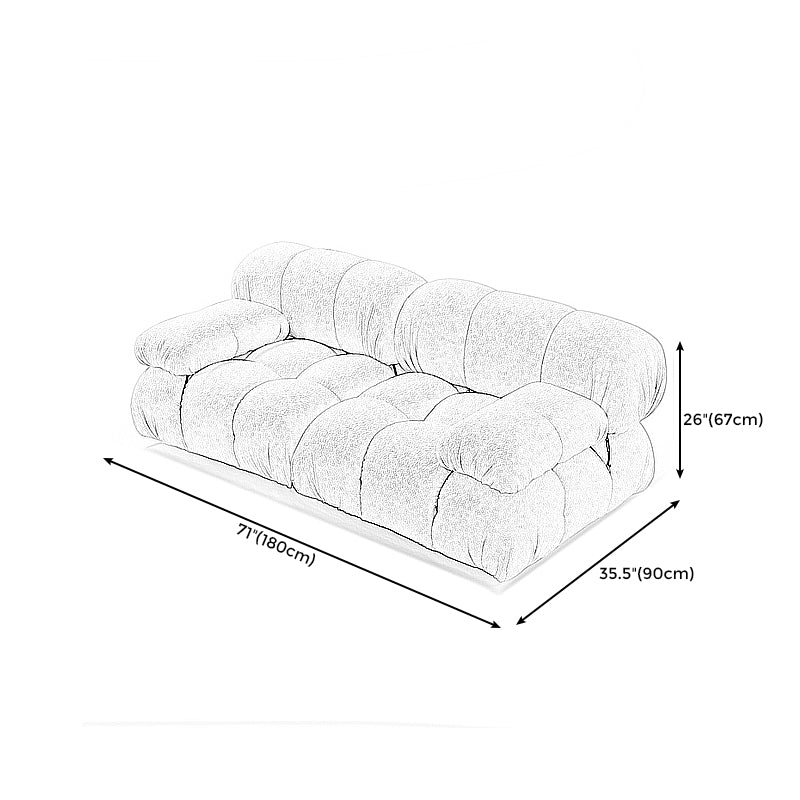 Contemporary Biscuit Back Sofa 26.38"High Velvet Couch for Living Room,White