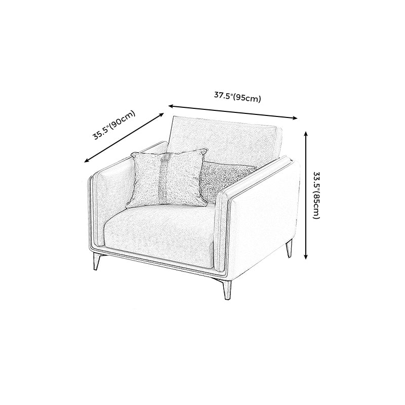 Zeitgenössisches gepolstertes Sofa Blue genähte Kissen Rückencouch mit Smokingarm