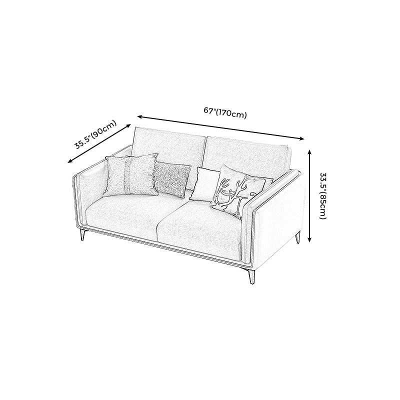 Zeitgenössisches gepolstertes Sofa Blue genähte Kissen Rückencouch mit Smokingarm