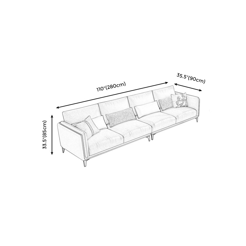 Zeitgenössisches gepolstertes Sofa Blue genähte Kissen Rückencouch mit Smokingarm