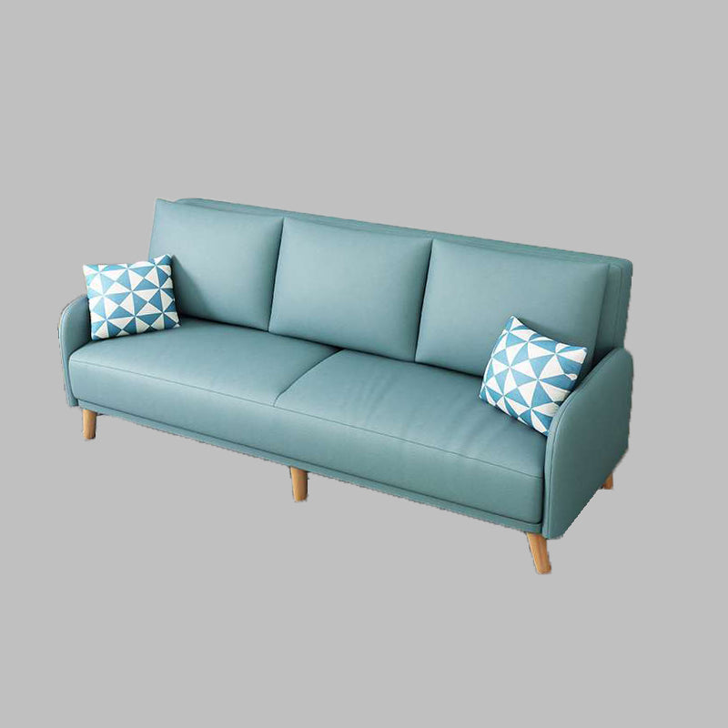 Zeitgenössischer Liegesofa Kunstleder -Couch mit Kissen zurückkissen