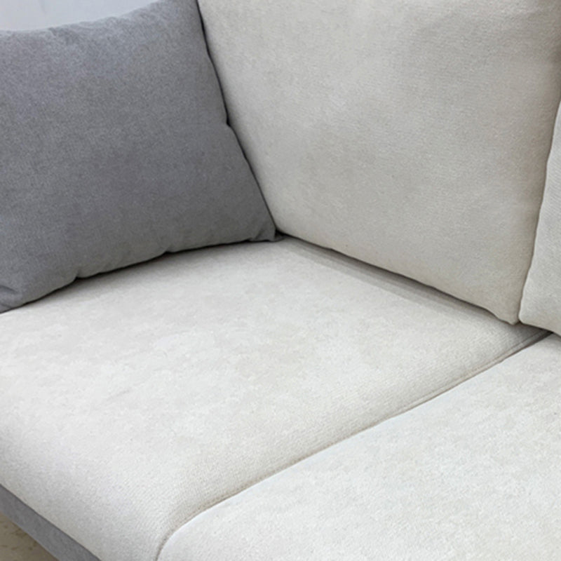 Contemporary Fabric Stationary Square Arm Loveseat with Loose Back