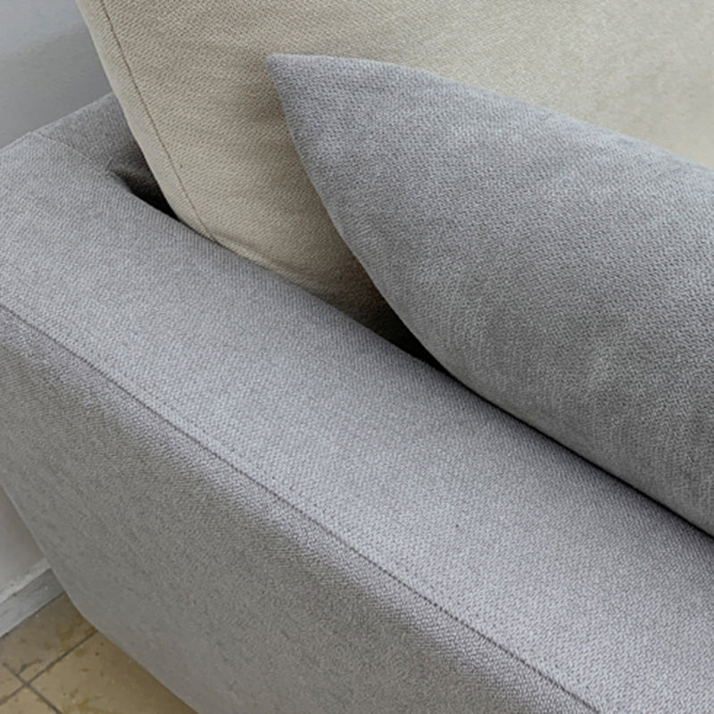 Contemporary Fabric Stationary Square Arm Loveseat with Loose Back