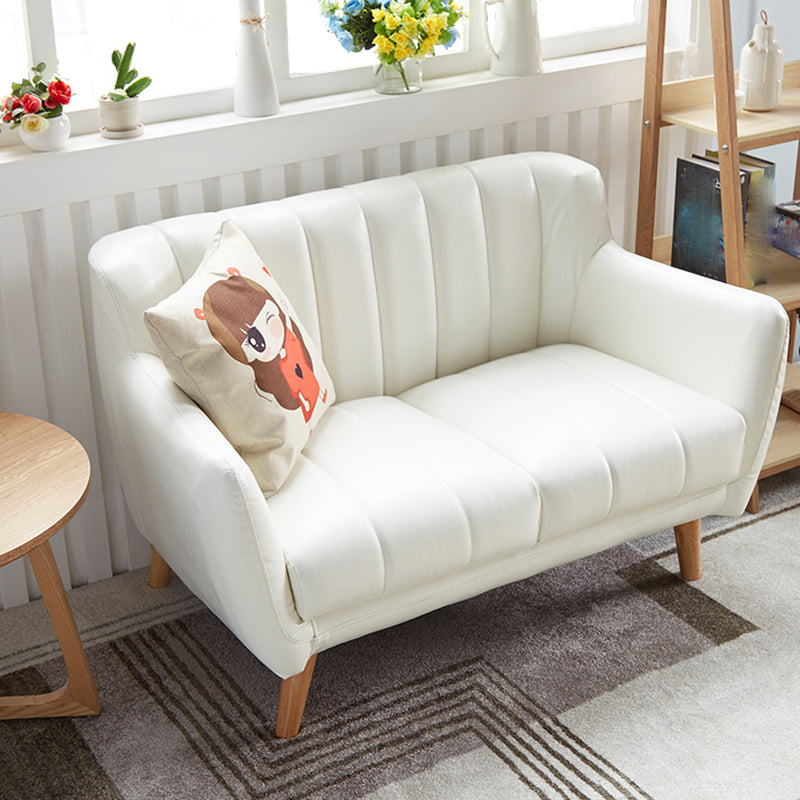 Moderne vlekbestendige lederen sofa vierkante arm bank met strakke rug