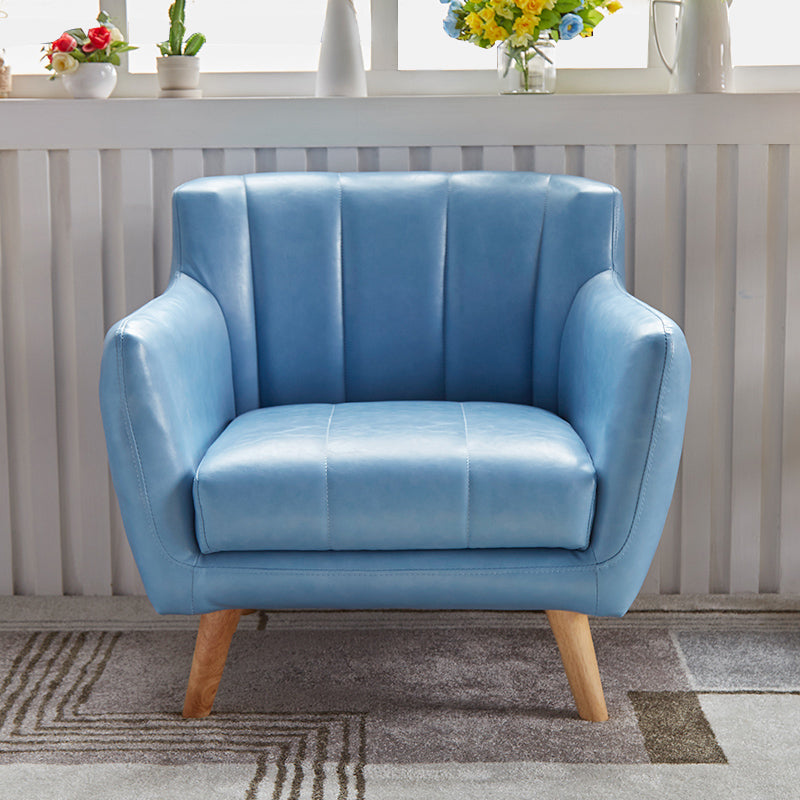 Moderne vlekbestendige lederen sofa vierkante arm bank met strakke rug