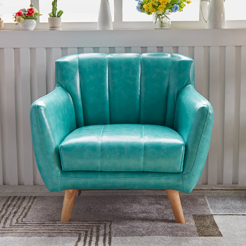 Moderne vlekbestendige lederen sofa vierkante arm bank met strakke rug