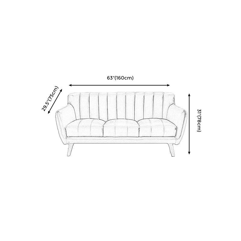 Moderne vlekbestendige lederen sofa vierkante arm bank met strakke rug