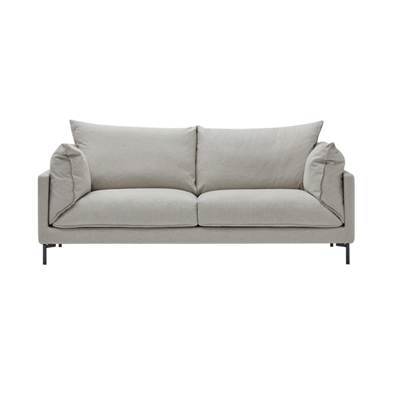 Modern Living Room Fabric Sofa Recessed Arm Loveseat with Black Legs