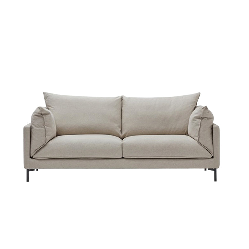 Modern Living Room Fabric Sofa Recessed Arm Loveseat with Black Legs